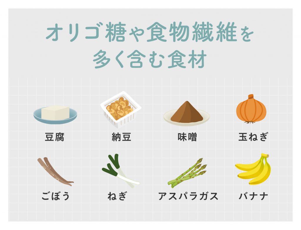 オリゴ糖や食物繊維を多く含む食材